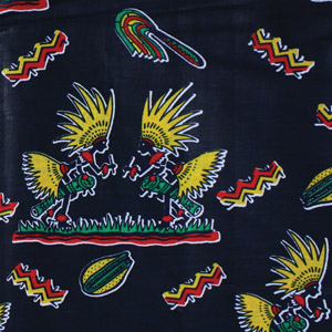 African Drum Ceremony Fabric : Black